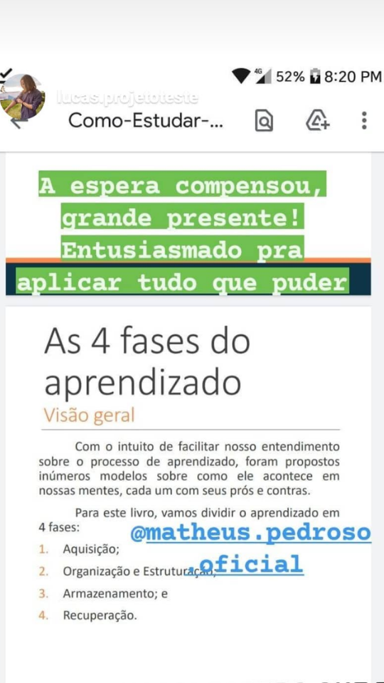 Depoimento 2 - Estudar e Aprender